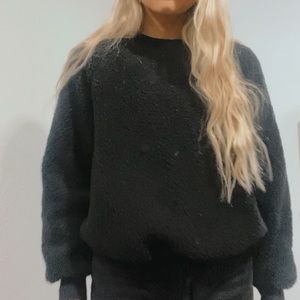 Black fuzzy sweater!!!